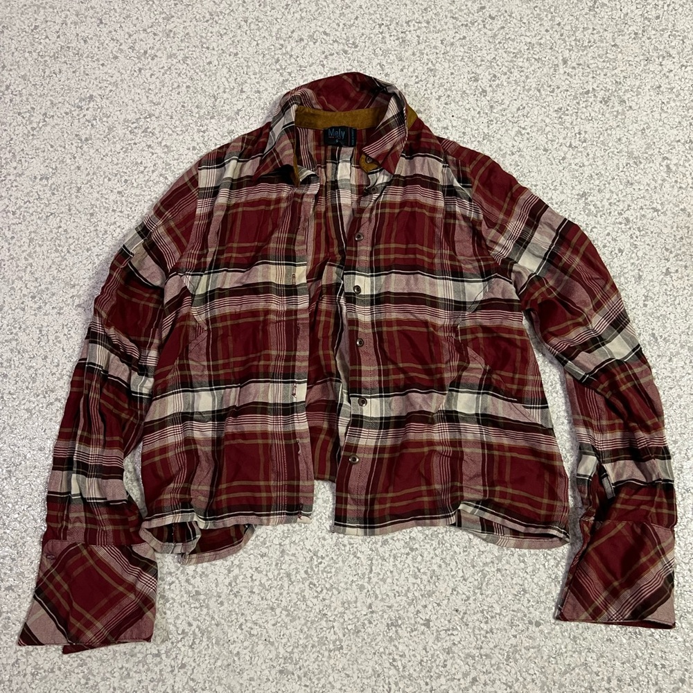 Vintage Red Plaid Button-Up Shirt
